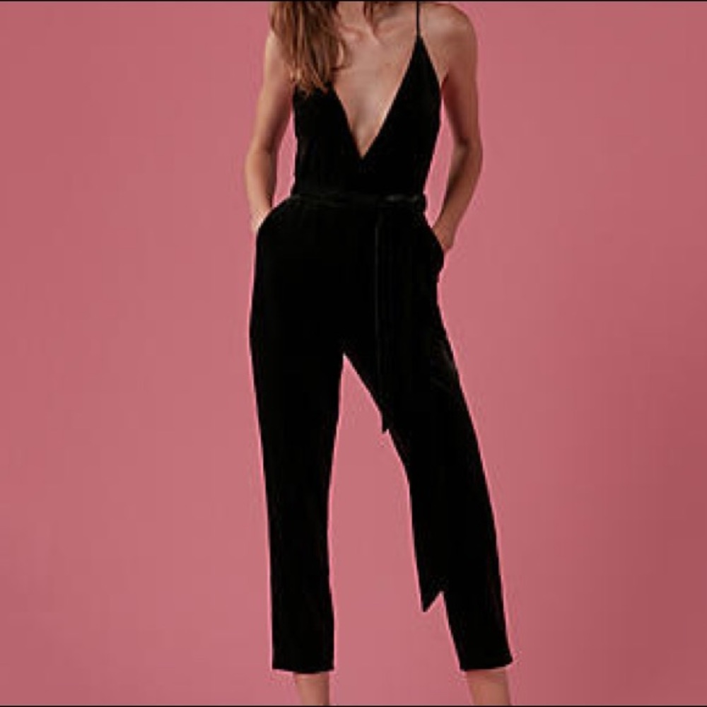 Black velvet jumpsuit